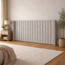 Home Treats Upholstered Headboard Extra Wide Padded Linen Grey 200Cm X 120Cm Large Hotel Headboard - thumbnail 1