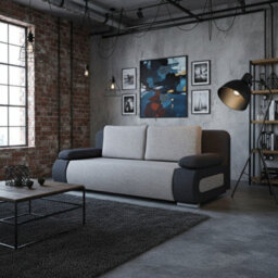 Emma Upholstered Sofa Bed With Storage With Sleeping Function Comfortable And Stylish For The Living Room Beige And Black - thumbnail 1