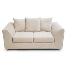 Abakus Direct Jumbo Grid Beige 2 Seater Sofa Plush Comfort With Deeply Padded Cushions - thumbnail 4