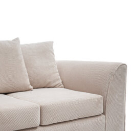 Abakus Direct Jumbo Grid Beige 2 Seater Sofa Plush Comfort With Deeply Padded Cushions - thumbnail 6