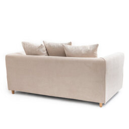 Abakus Direct Jumbo Grid Beige 2 Seater Sofa Plush Comfort With Deeply Padded Cushions - thumbnail 7