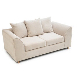 Abakus Direct Jumbo Grid Beige 2 Seater Sofa Plush Comfort With Deeply Padded Cushions - thumbnail 3