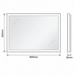 Plum&clay Enigma Rectangle Illuminated Led Bathroom Mirror With Demister W800mm X H650mm - thumbnail 6
