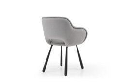 A Pair Of Claudia Art Deco Dining Chairs In Grey Color - thumbnail 6