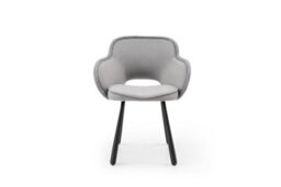A Pair Of Claudia Art Deco Dining Chairs In Grey Color - thumbnail 3