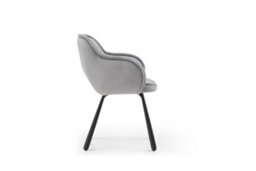 A Pair Of Claudia Art Deco Dining Chairs In Grey Color - thumbnail 5