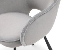 A Pair Of Claudia Art Deco Dining Chairs In Grey Color - thumbnail 7
