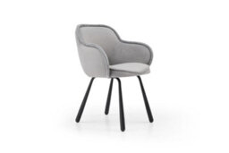 A Pair Of Claudia Art Deco Dining Chairs In Grey Color - thumbnail 4