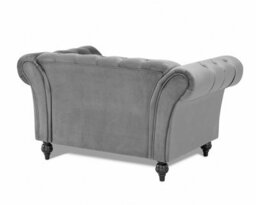 Home Detail Mayfair Velvet Fabric 1.5 Seater Sofa, Grey - thumbnail 3
