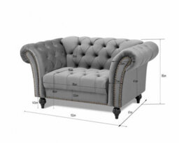 Home Detail Mayfair Velvet Fabric 1.5 Seater Sofa, Grey - thumbnail 5
