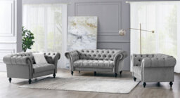 Home Detail Mayfair Velvet Fabric 1.5 Seater Sofa, Grey - thumbnail 7