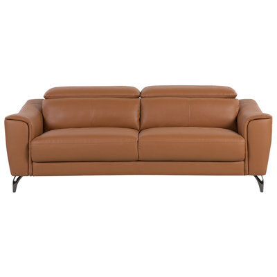 Beliani Sofa 3 Seater Narwik Leather Golden Brown - image 1