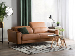 Beliani Sofa 3 Seater Narwik Leather Golden Brown - thumbnail 2