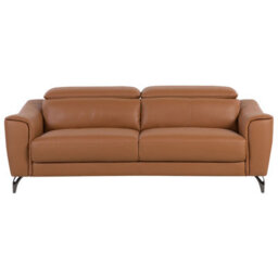 Beliani Sofa 3 Seater Narwik Leather Golden Brown