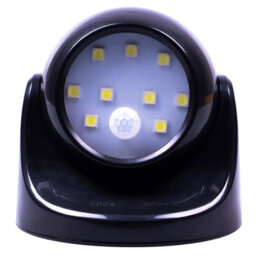 Black Battery Powered Pir Motion Sensor Led Security Light - 85 Lumen Outdoor Garden Wall Mounted Lighting - H9 X W9 X D9Cm - thumbnail 5
