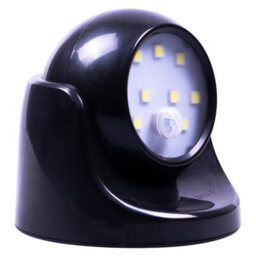 Black Battery Powered Pir Motion Sensor Led Security Light - 85 Lumen Outdoor Garden Wall Mounted Lighting - H9 X W9 X D9Cm - thumbnail 4
