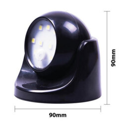 Black Battery Powered Pir Motion Sensor Led Security Light - 85 Lumen Outdoor Garden Wall Mounted Lighting - H9 X W9 X D9Cm - thumbnail 8