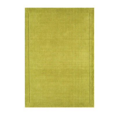 Handmade Rug, Wool Rug For Bedroom, & Living Room, Easy To Clean Plain Rug, 9mm Thick Green Wool Rug-160Cm X 230Cm - image 1