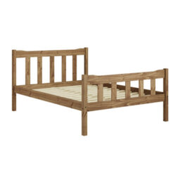 Wyld Haus Tralee 4Ft6 Double Bed Brown Solid Wood Slatted Headboard And Footboard - thumbnail 2