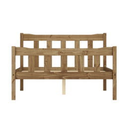 Wyld Haus Tralee 4Ft6 Double Bed Brown Solid Wood Slatted Headboard And Footboard - thumbnail 4