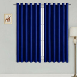 Bedlooms Navy Thermal Insulated Blackout Window Eyelet Curtain (Pair) 46 X 54 Inches With Tie Backs Two - thumbnail 2