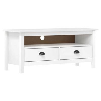 Vidaxl Tv Cabinet Hill White 110X40X47 Cm Solid Pine Wood - image 1