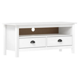 Vidaxl Tv Cabinet Hill White 110X40X47 Cm Solid Pine Wood - thumbnail 1