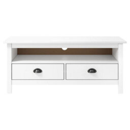 Vidaxl Tv Cabinet Hill White 110X40X47 Cm Solid Pine Wood - thumbnail 2