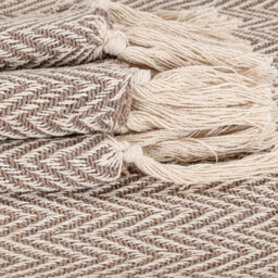 Ehc Cotton Handwoven Reversible Single Sofa Throw Arm Chair Cover 125 X 150 Cm - Beige - thumbnail 4