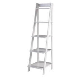 Mercers Furniture Corona White Ladder Bookcase Solid Wood Mexican Pine Wooden Shelving Unit - thumbnail 3