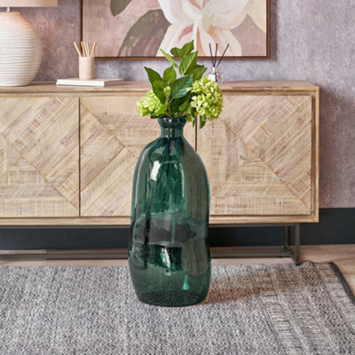 Pacific Lifestyle Tall Organic-Shaped Vase In Sea Green Recycled Glass - image 1