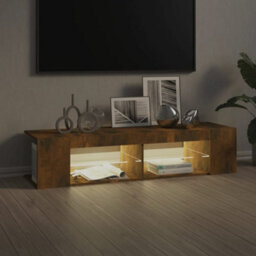 Walplus Tv Cabinet With Led Lights Smoked Oak 135X39X30 Cm - thumbnail 9