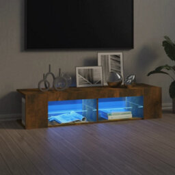 Walplus Tv Cabinet With Led Lights Smoked Oak 135X39X30 Cm - thumbnail 1