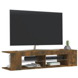 Walplus Tv Cabinet With Led Lights Smoked Oak 135X39X30 Cm - thumbnail 6