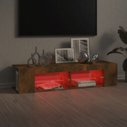 Walplus Tv Cabinet With Led Lights Smoked Oak 135X39X30 Cm - thumbnail 7