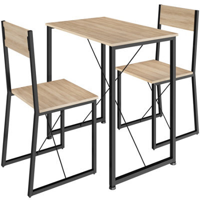 Tectake Dining Table And Chairs Margate - 3-Piece Set - Industrial Wood Light, Oak Sonoma - image 1