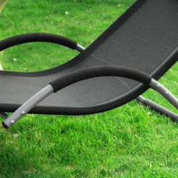 Sobuy Ogs38-Sch, Outdoor Garden Beach Sun Lounger Relaxing Chair Recliner Sunlounger With Pillow, Black,w168Xd63Xh68 - thumbnail 8