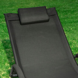 Sobuy Ogs38-Sch, Outdoor Garden Beach Sun Lounger Relaxing Chair Recliner Sunlounger With Pillow, Black,w168Xd63Xh68 - thumbnail 7