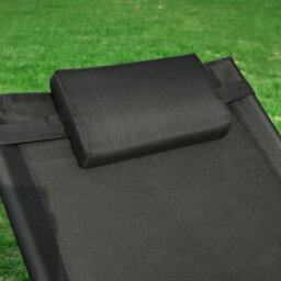 Sobuy Ogs38-Sch, Outdoor Garden Beach Sun Lounger Relaxing Chair Recliner Sunlounger With Pillow, Black,w168Xd63Xh68 - thumbnail 6