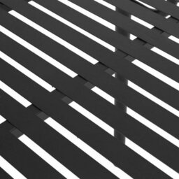 Living And Home Black 80Cm W Outdoor Garden Dining Table With Metal Slatted Top - thumbnail 8