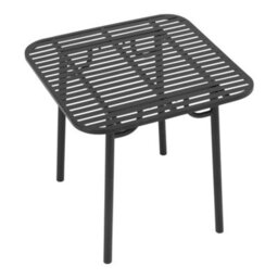 Living And Home Black 80Cm W Outdoor Garden Dining Table With Metal Slatted Top - thumbnail 5