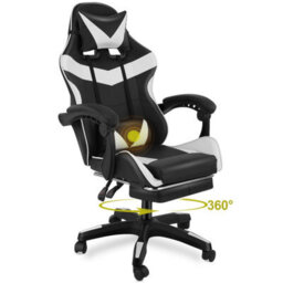 Massage Gaming Chair Leather Racing Office Executive Recliner With Leg Rest Uk - thumbnail 3