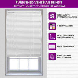 Furnished Made To Measure White Pvc Venetian Blind - 25mm Slats Blind For Windows And Doors  (W)60Cm (L)210Cm - thumbnail 4