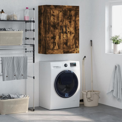 Berkfield Wall Mounted Cabinet Smoked Oak 69.5X34X90 Cm Engineered Wood - image 1