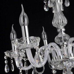 Wdw K9 Crystal 7-Arm Chandelier Style Floor Lamp With Clear Finish And Marble Base E14. - thumbnail 3