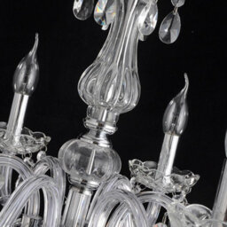 Wdw K9 Crystal 7-Arm Chandelier Style Floor Lamp With Clear Finish And Marble Base E14. - thumbnail 4