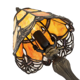 Happy Homewares Quirky And Petite Orange Stained Glass Tiffany Lamp With Clear Beads - thumbnail 4