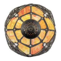 Happy Homewares Quirky And Petite Orange Stained Glass Tiffany Lamp With Clear Beads - thumbnail 5