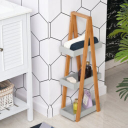 Homcom Kleankin 3 Tier A Frame Bathroom Shower Caddy Storage Unit Shelving Organizer - thumbnail 7