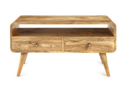 Elm Home And Garden Light Oak Finish Small Wooden Tv Video Unit 2 Darwer H46.5 X W90 X D35Cm - thumbnail 2